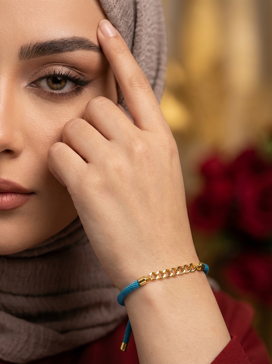 دستبند طلا دخترانه با بند مخمل و مدل کارتیر  - 2