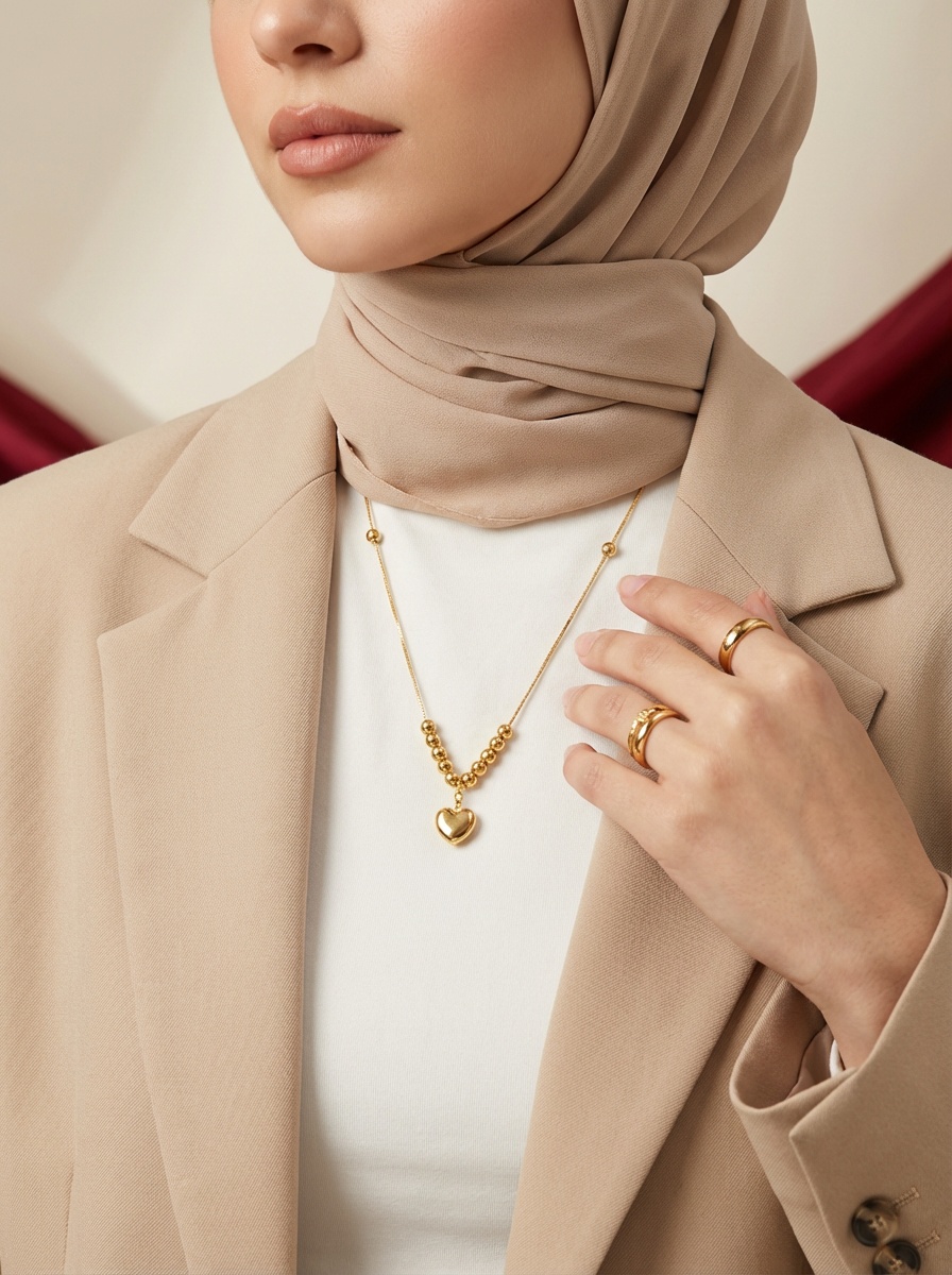 گردنبند طلا مینیمال لوکس طرح قلبوگوی