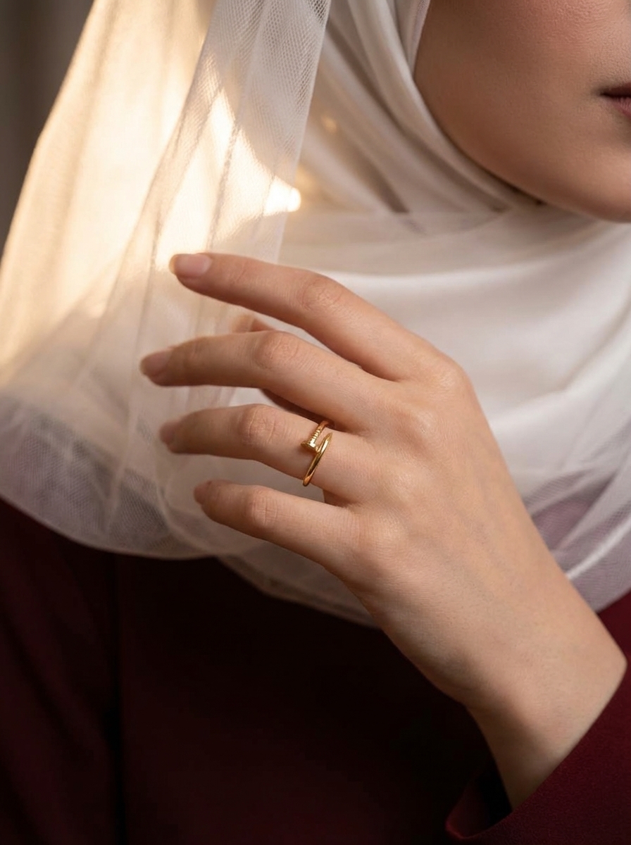 انگشتر طلا مینیمال طرح میخ - 2